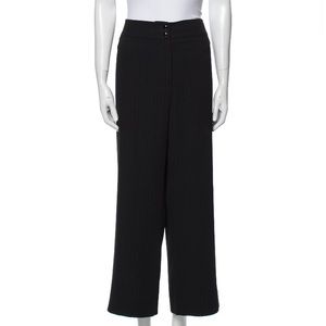 Armani Collezioni Trousers in Black - Raised Pinstripe Detail